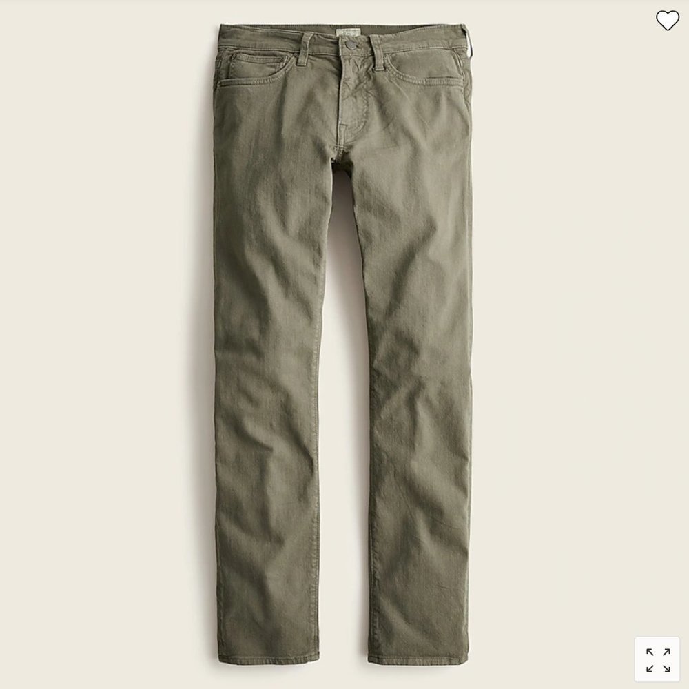 J. Crew Slim-Fit Garment-Dyed Five Pocket Pant NWT